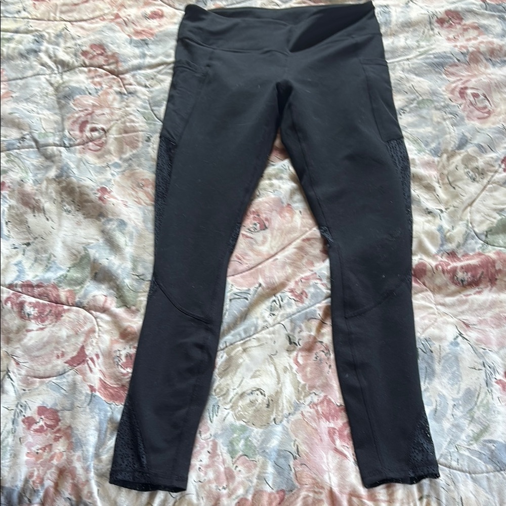 Fabletics Black Leggings Mesh details and pockets